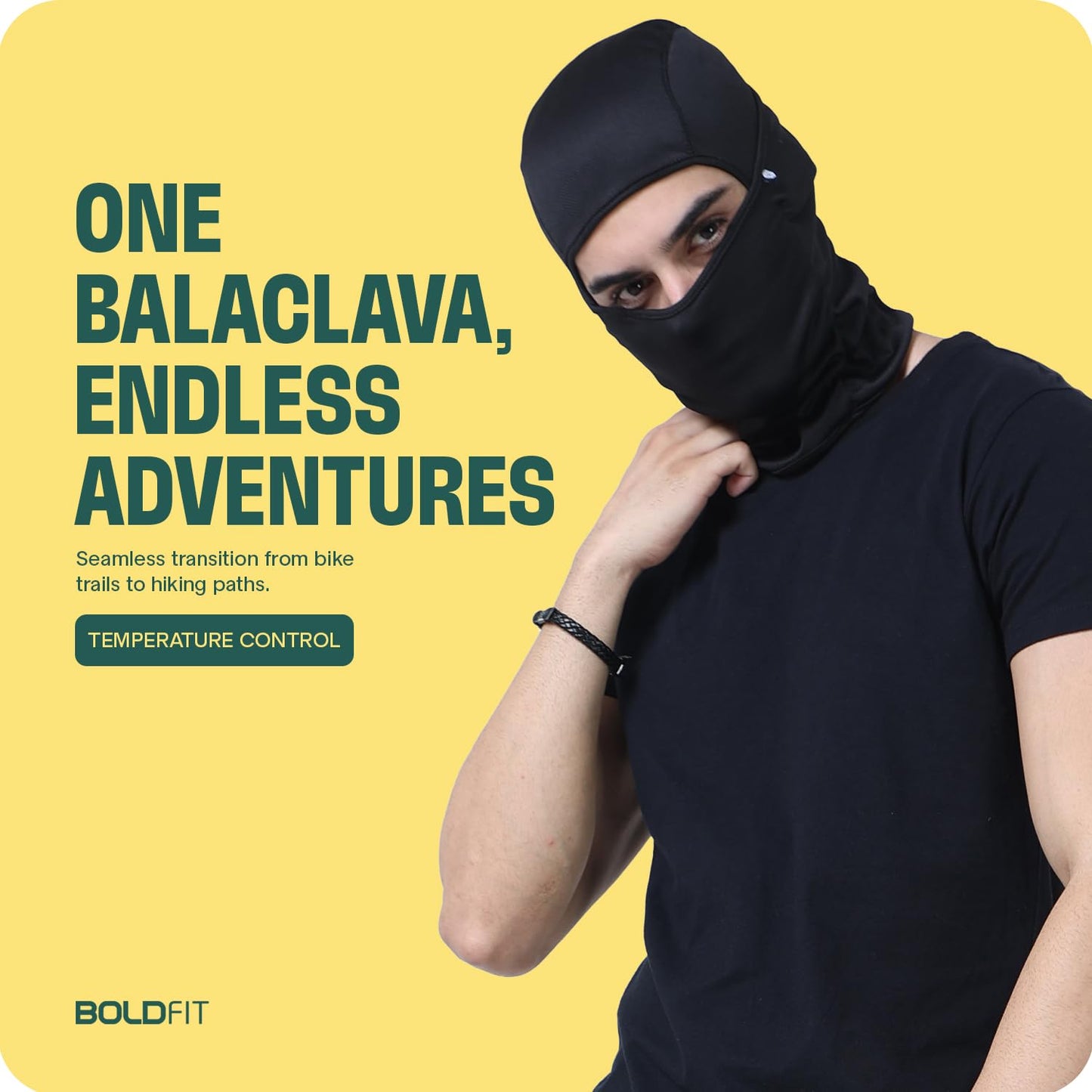 Boldfit Polyester Full Face Helmet Balaclava Black Mask Bike Riding and Cycling Accessories for Men & Women
