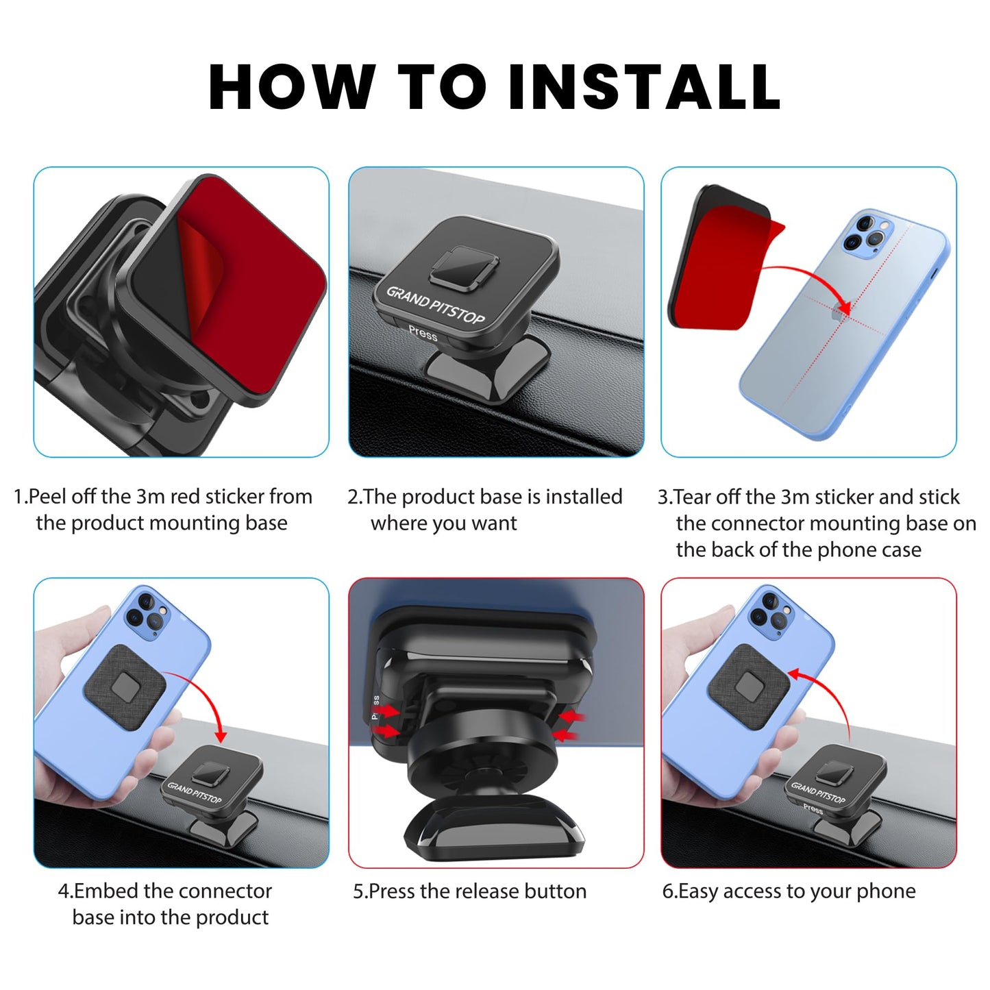 GRAND PITSTOP™ Jaw Grip Mobile Holder – Secure Navigation