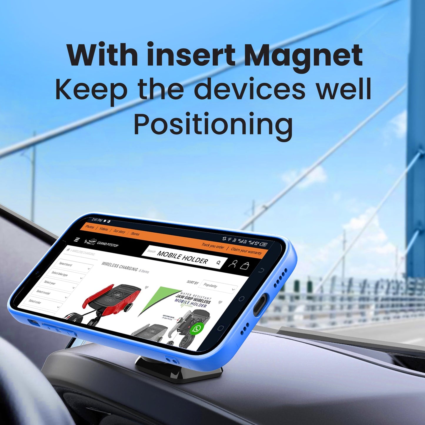 GRAND PITSTOP™ Jaw Grip Mobile Holder – Secure Navigation