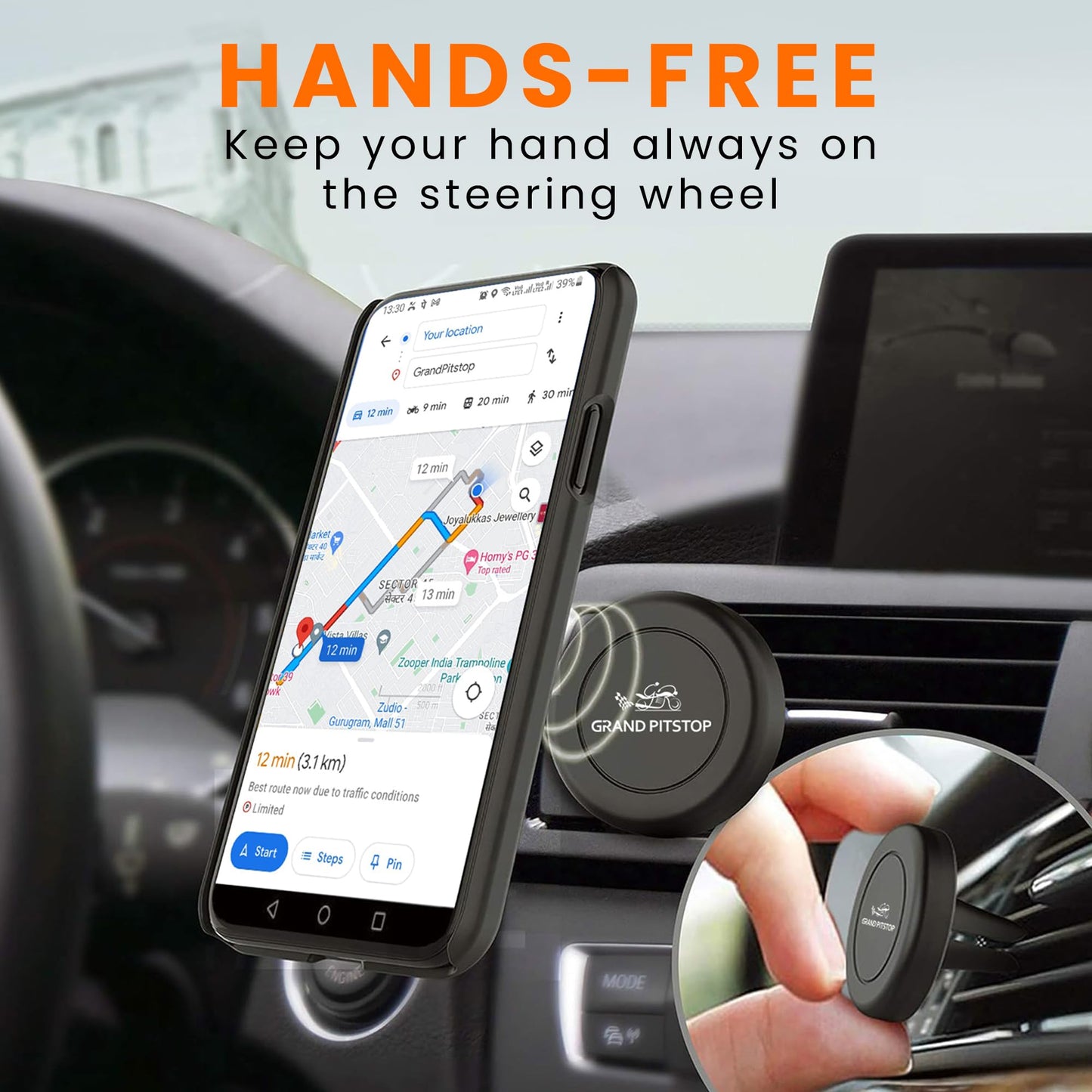 GRAND PITSTOP™ Jaw Grip Mobile Holder – Secure Navigation