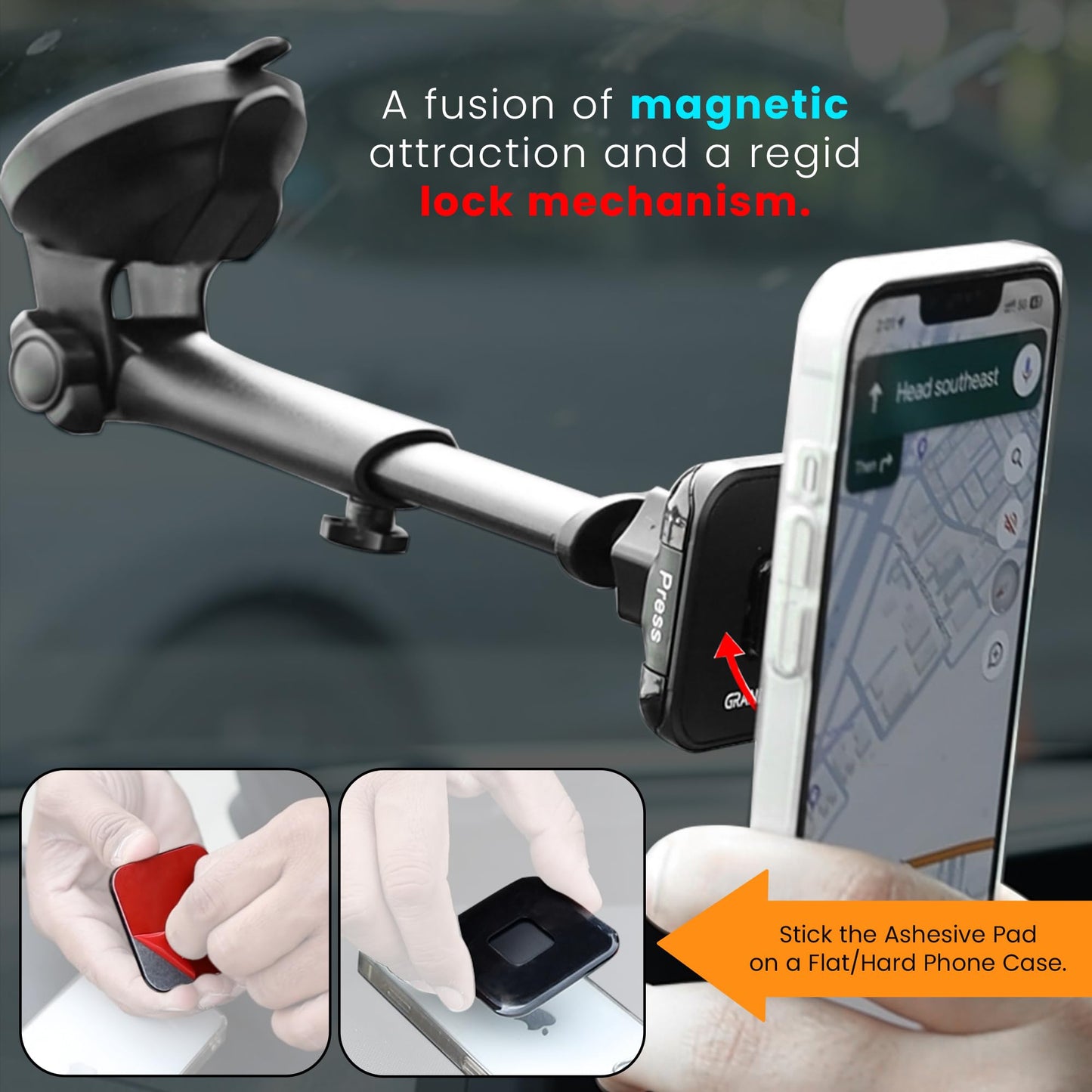 GRAND PITSTOP™ Jaw Grip Mobile Holder – Secure Navigation