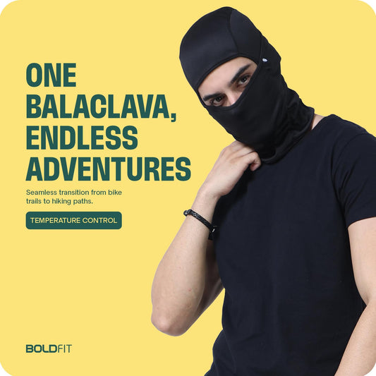 Boldfit Polyester Full Face Helmet Balaclava Black Mask Bike Riding and Cycling Accessories for Men & Women