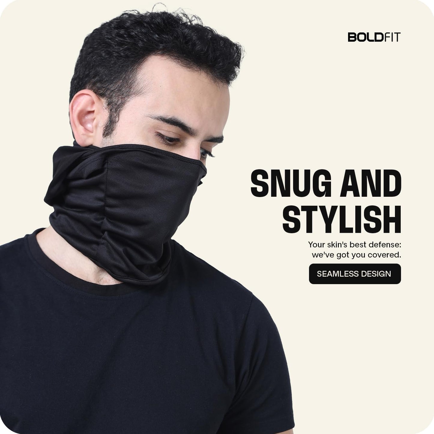 Boldfit Polyester Full Face Helmet Balaclava Black Mask Bike Riding and Cycling Accessories for Men & Women